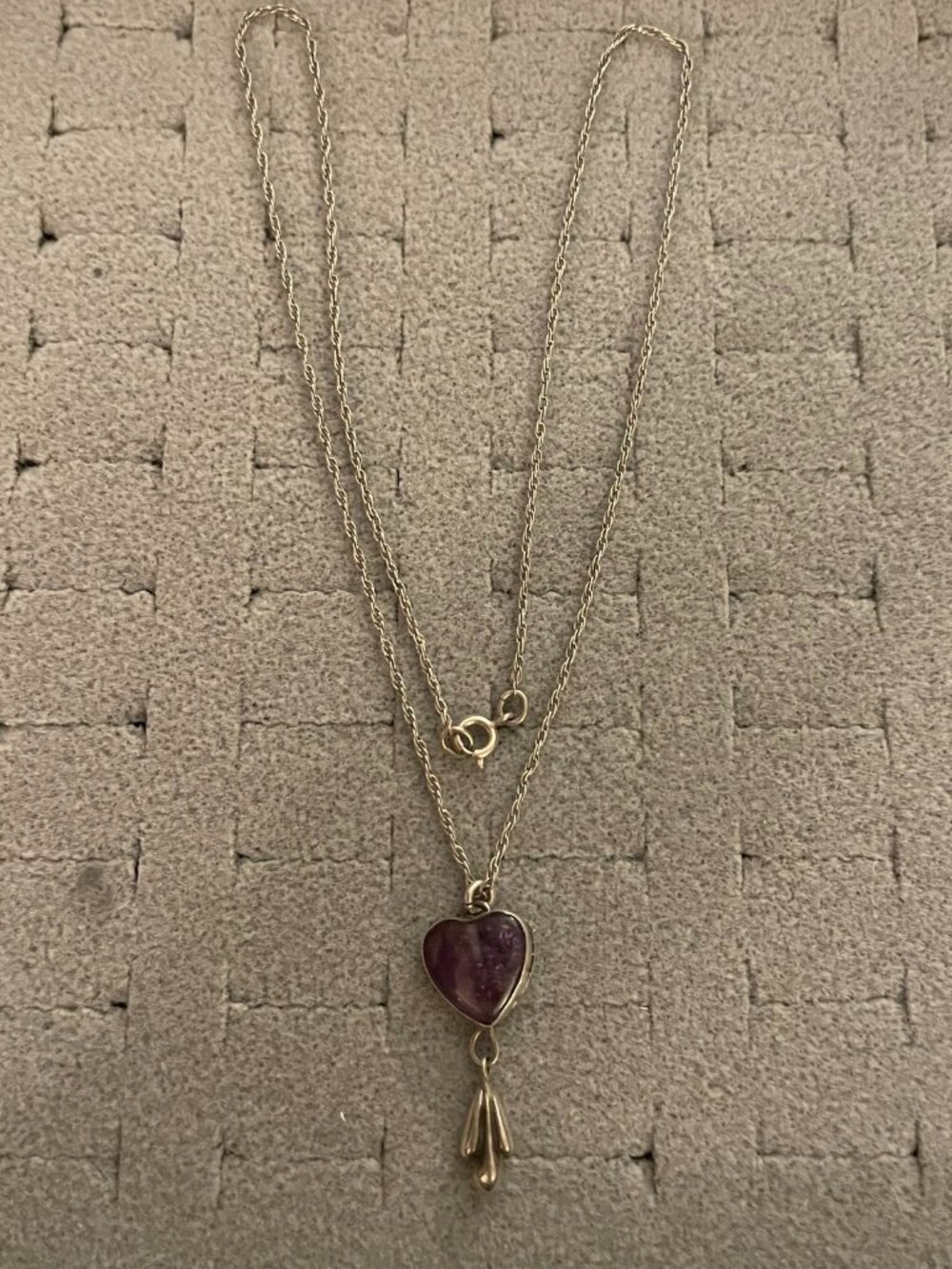 Vintage Sterling Silver Necklace Heart Dainty Minimalist Lightweight 18" $195